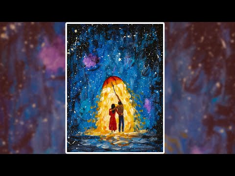 Видео: ВЛЮБЛЕННАЯ ПАРА ПОД ЗОНТОМ - КАК НАРИСОВАТЬ | Полный УРОК РИСОВАНИЯ - художник Валерий Рыбаков