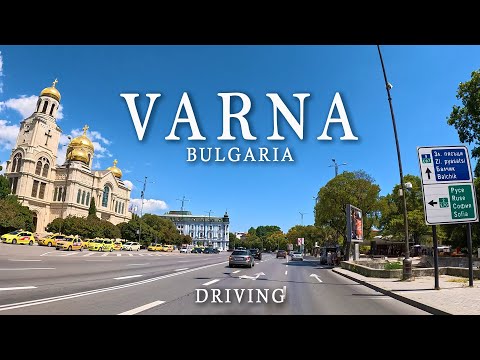 Видео: VARNA Bulgaria Driving 4K, Варна България 2024, Around the city by car