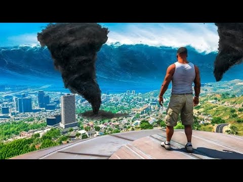 Видео: На нас надвигается огромное цунами в игре madout2.