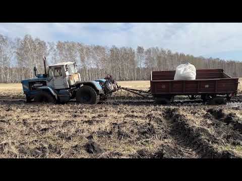 Видео: мтз с телегой застрял