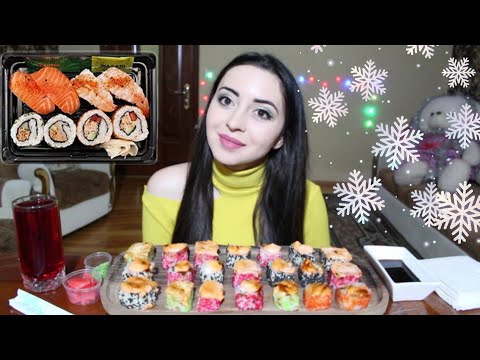 Видео: СУШИ РОЛЛЫ MUKBANG не  asmr Ayka Emilly ❤