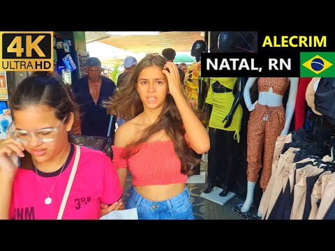 Видео: Натал 4K прогулка в центре города. Нормальная жизнь в Натале, Риу-Гранди-ду-Норти, Бразилия. 60 fps