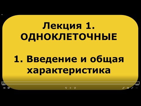 Видео: Зоология беспозвоночных. Лекция 1. ч. 1. Введение и общая характеристика одноклеточных