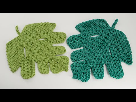 Видео: Схемы вязания листьев монстеры крючком 🌿 Monstera Leaf Crochet patterns 🌿