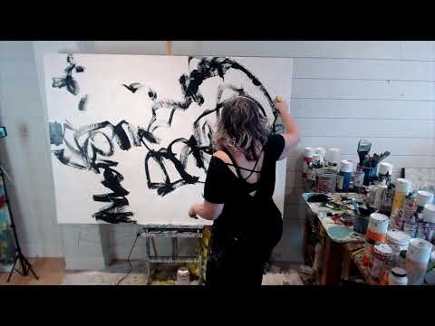 Видео: Работаю над несколькими абстрактными картинами, пока работаю над картиной на заказ. Часть 1.