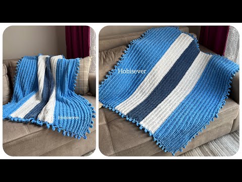 Видео: Очень просто 👌💯 Давайте свяжем детское одеяло крючком из бархатной пряжи за два дня