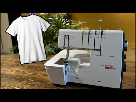Видео: Шьем ПРОСТУЮ футболку за 30 минут! / Оверлок Bernette b64