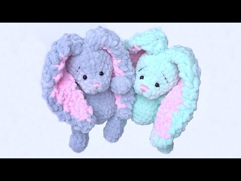 Видео: Зайчик крючком из плюшевой пряжи. Часть 1