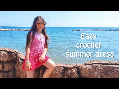 Видео: Летнее легкое платье крючком 🎀 Easy crochet summer dress