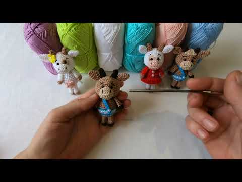Видео: Как связать маленького бычка крючком.  Вязаный символ года 2021.