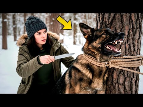 Видео: Она нашла немецкую овчарку К9, привязанную к дереву... То, что произошло дальше, шокировало всех....