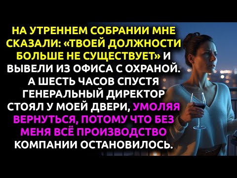 Видео: «Твоей ДОЛЖНОСТИ больше НЕ СУЩЕСТВУЕТ». Через 6 часов гендиректор был у моей ДВЕРИ, умоляя спасти...