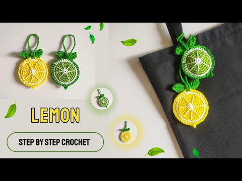 Видео: Вязаный крючком лимонный конверт, брелок (подзаголовок)