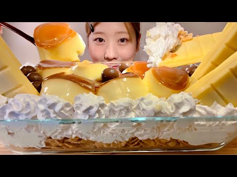 Видео: ASMR Пудинг-парфе【русские субтитры】【Mukbang/ Eating Sounds】