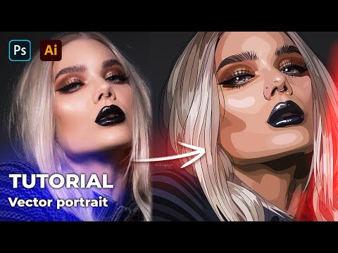 Видео: Векторный портрет по фото. Полный урок | Vector Portrait Tutorial