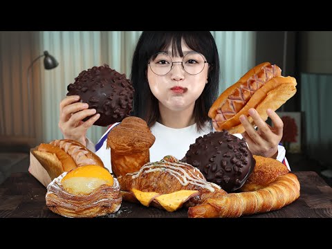 Видео: Хот дог, круассан, шоколадный хлеб, крокеты, сэндвич🍞| MUKBANG ASMR