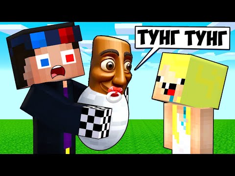 Видео: 👶МЫ ПРИЮТИЛИ МАЛЫША ТУНГ ТУНГ ТУНГ СУХУР В МАЙНКРАФТ! ШЕДИ И НУБИК MINECRAFT