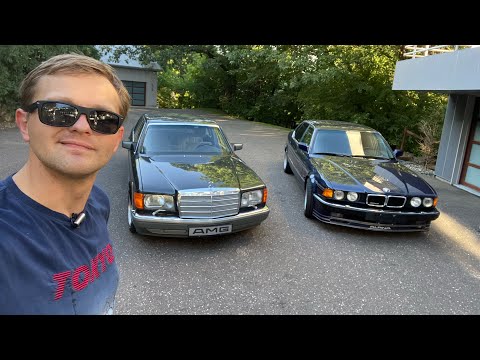 Видео: AMG 6.0 126 Мерседес vs E32 V12 Alpina BMW //Большая коллекция нашего парня в Америке