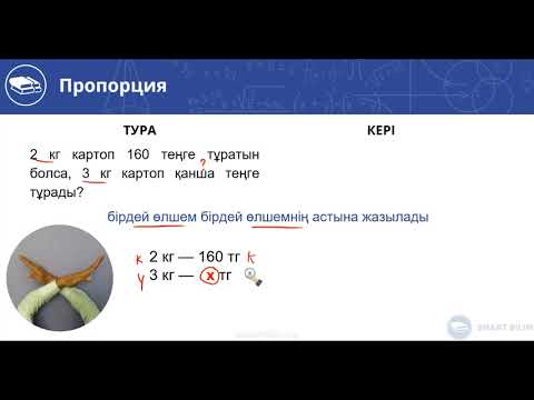 Видео: Пропорция-3. Мәтіндік (сөз) есептер. 16-шы  видео-сабақ