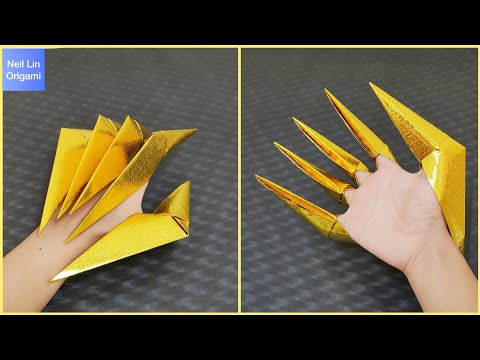 Видео: Как сделать из бумаги когти - Легкое оригами на хэллоуин