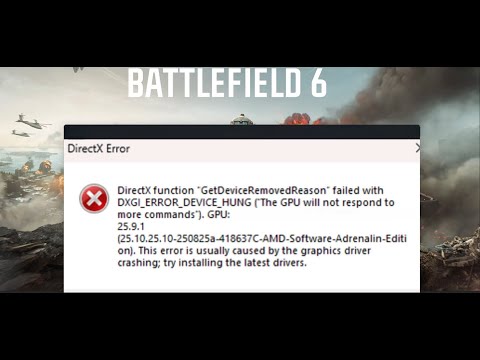 Видео: Исправление ошибки Battlefield 6 DirectX DXGI_ERROR_DEVICE_HUNG/DXGI_ERROR_DEVICE_REMOVED/RESET (...