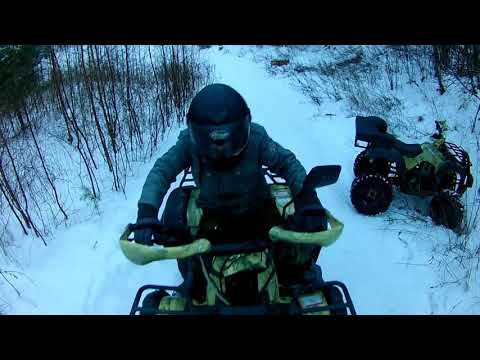 Видео: Зимняя покатушка на квадроцикле MotoLand ATV 250 Adventure! С ПЕРЕВОРОТОМ!!!