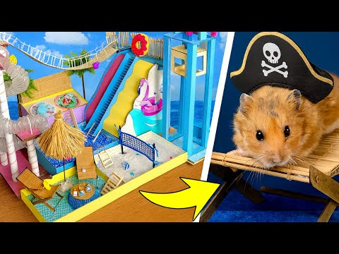 Видео: 🏴‍☠️🐹 Водный парк хомяков-пиратов 🦜💦 Кто найдёт сокровище? 💰✨