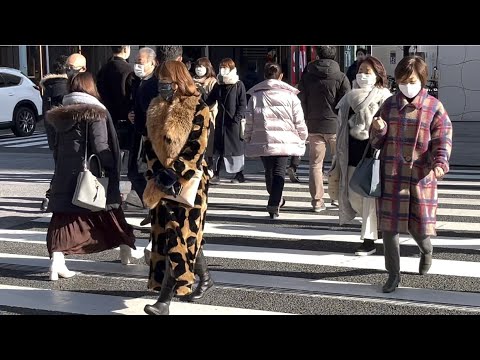 Видео: Что модно в Токио. Как одеваются в Японии зимой. Японский стрит стайл из Гинза (Часть 1).