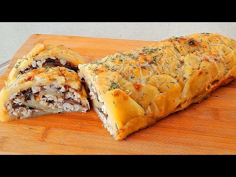 Видео: Все будут в ВОСТОРГЕ.  Картофельный рулет с курицей и грибами.