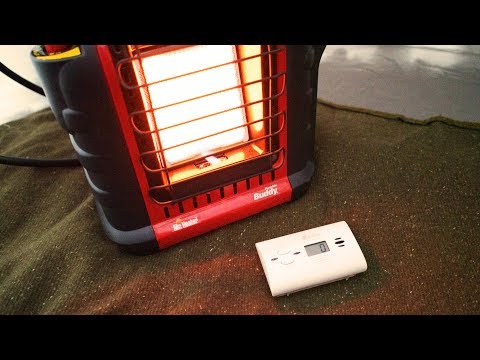 Видео: Тест на наличие угарного газа с использованием пропанового обогревателя в палатке — 16-часовой те...