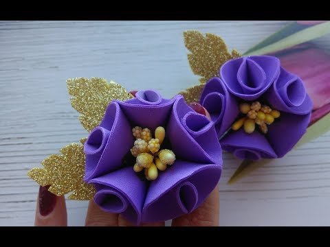 Видео: Резинки для волос Цветы из фоамирана  / Hair bands Flowers Tamarana