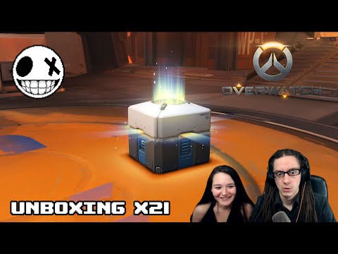 Видео: Overwatch - Unboxing на 21 Loot Boxes с Габи