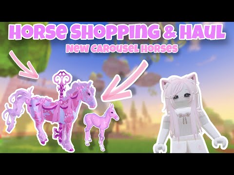 Видео: Покупаю самых милых розовых карусельных лошадок на The Market & Haul! Horse Life Roblox 🎠🎀
