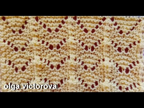 Видео: Ажурный Зигзаг на платочной вязке 650 Узоры Вязание спицами