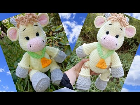 Видео: Мастер-класс бычок с плюшевой пряжи|Амигуруми крючком#tutorial #amigurumi #мастеркласс #амигуруми