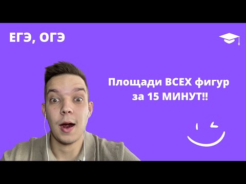 Видео: Площади ВСЕХ фигур за 15 МИНУТ !!!