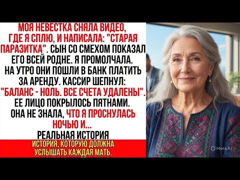 Видео: Невестка выложила видео, где я сплю. Сын показал его семье. Но на следующий день их банковский счет…