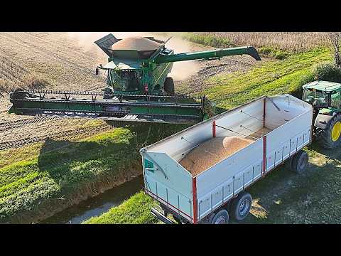 Видео: Уборка сои 2025 года. Комбайн JOHN DEERE S790i