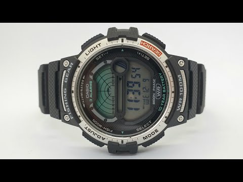 Видео: Рыбацкие часы CASIO WS-1200H-1A Fishing Gear