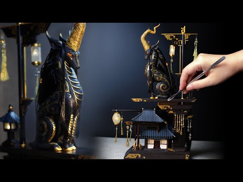 Видео: Диорама ручной работы с мифическими существами и архитектурой