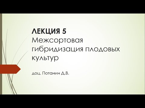 Видео: Гибридизация плодовых Лекция