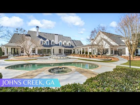 Видео: Дом на берегу озера с гостевым домиком и бассейном к северу от Атланты НА ПРОДАЖУ | 6 СПАЛЕН | 5+...