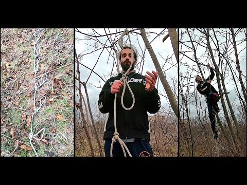 Видео: Верёвочная лестница с петлями-ступеньками и авторский способ лазания по ней