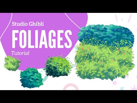 Видео: Как рисовать листву и кусты в стиле студии Ghibli