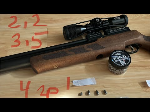 Видео: 6.35 Kral Puncher пулями 2.2 , 3,5 и 4 гр! Тест. ( Slug)