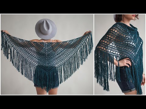 Видео: Бесплатная схема вязания шали крючком в стиле бохо для начинающих! Сшейте за выходные!