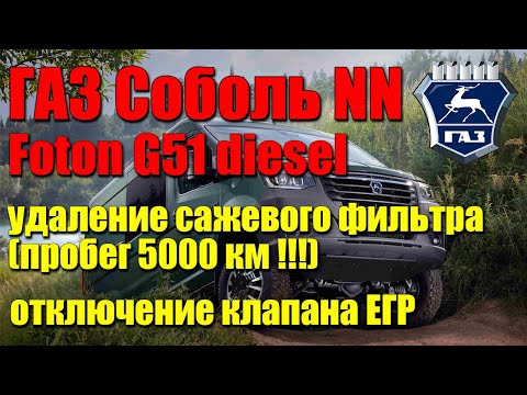 Видео: ГАЗ Соболь NN, мотор Foton G51: удаление сажевого фильтра на пробеге 5000 км, отключение клапана ЕГР