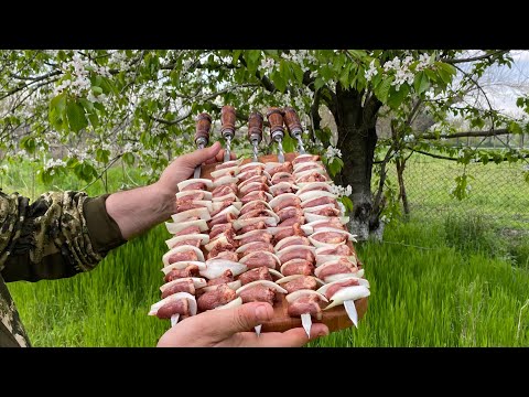Видео: Шашлык из Куриных Сердечек