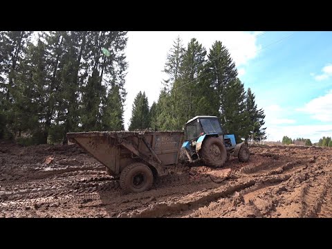 Видео: Дорога из мусора. Тракторы Кировец К-739ст, ДТ-75, ХТЗ Т150к, МТЗ 82. Агро техника строит.