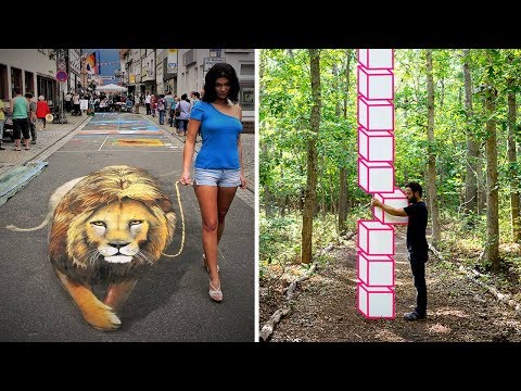 Видео: 50 шокирующих оптических иллюзий в стрит-арте